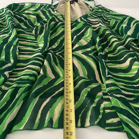 Jessica Simpson Tropical Flowing Top Green/Cream size LG - Picture 9 of 11